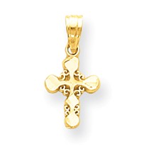 10k Yellow Gold Polished Cross Charm hide-image