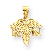 10k Yellow Gold Solid Registered Nurse Charm hide-image