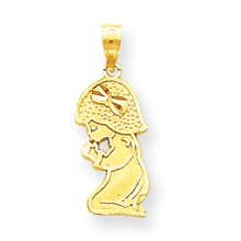 10k Yellow Gold Solid Praying Girl Charm hide-image
