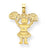 10k Yellow Gold Solid Diamond-cut Cheerleader Charm hide-image