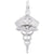 Caduceus Nurse Hat Charm In 14K White Gold