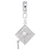 Graduation Cap charm dangle bead in Sterling Silver hide-image