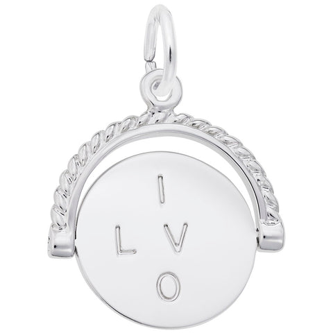 I Love You Spinner Charm In Sterling Silver
