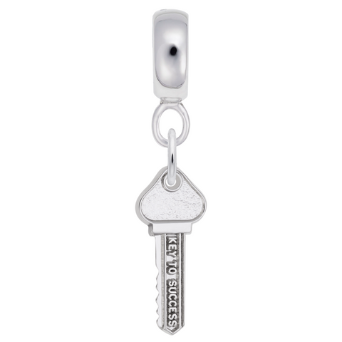 Key To Success Charm Dangle Bead In Sterling Silver