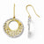 14k Two-tone Dangle Shpherd Hook Earrings