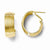 14k Yellow Gold Polished & Texured Hoop Earrings
