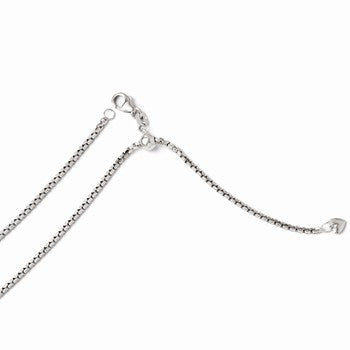 14K White Gold Adjustable Semi Solid Box Chain