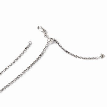 14K White Gold Adjustable Semi Solid Chain