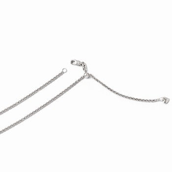 14K White Gold Adjustable Semi Solid Chain