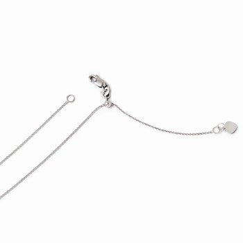 14K White Gold Adjustable Cable Chain