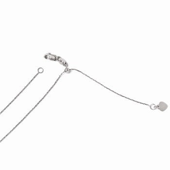 14K White Gold Adjustable Criss Cross Chain