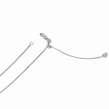 14K White Gold Adjustable Wheat Chain