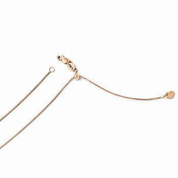 14K Rose Gold Adjustable Box Chain