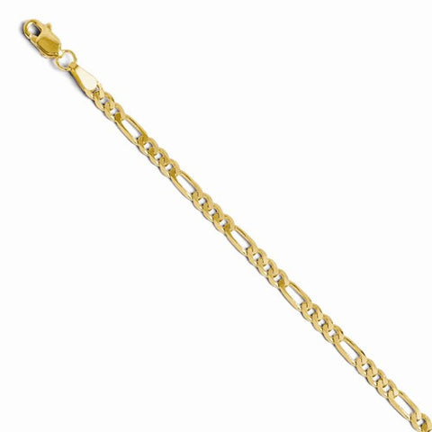 14K Yellow Gold Flat Figaro Bracelet
