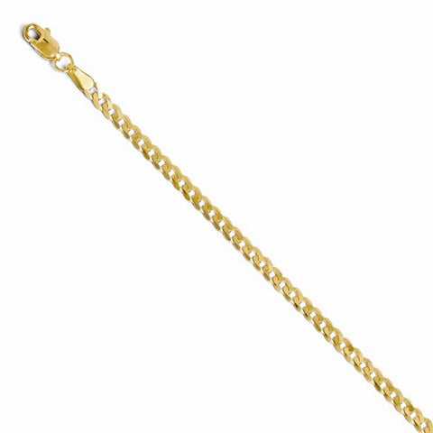 14K Yellow Gold Beveled Curb Chain Bracelet