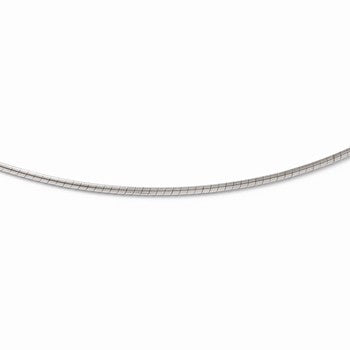 14K White Gold Round Omega Necklace