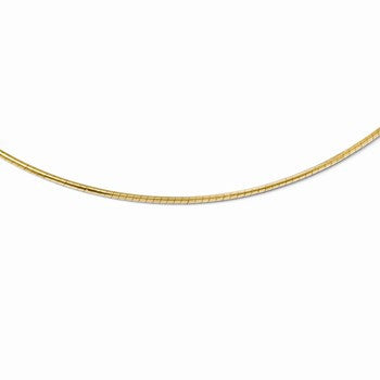 14K Yellow Gold Round Omega Necklace