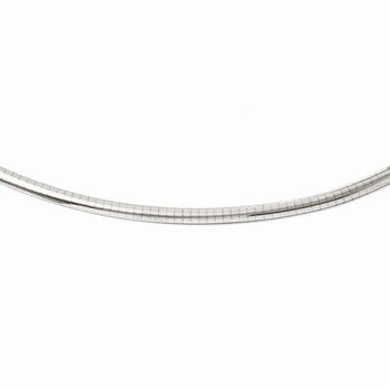 14K White Gold Domed Omega, 18 inch x 4mm, Jewelry Chains and Necklace