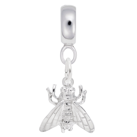 Fly Charm Dangle Bead In Sterling Silver
