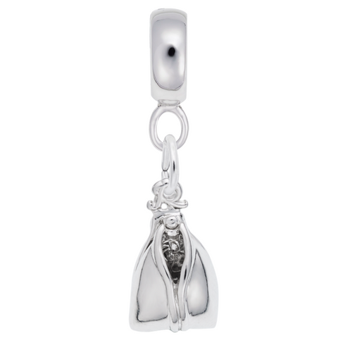 Fortune Cookie Charm Dangle Bead In Sterling Silver