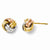 14k Yellow Gold with Rose White Rhodium Post Earrings