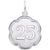 Number 25 Charm In 14K White Gold