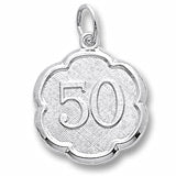 Number 50 charm in Sterling Silver hide-image