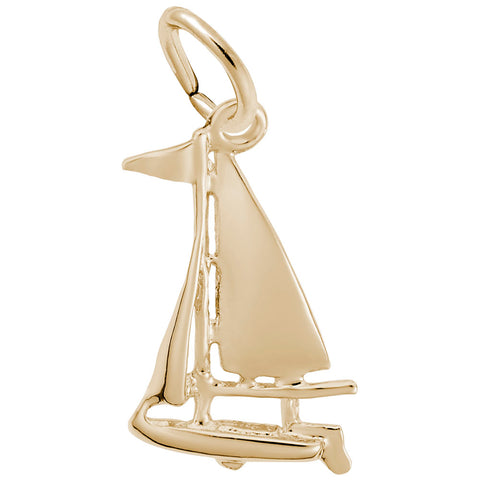 Sailboat Charm in Yellow Gold Plated