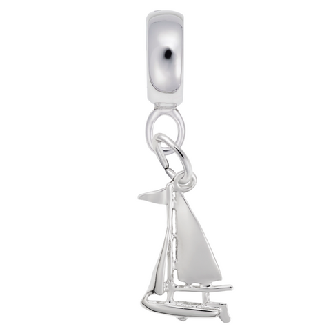 Sailboat Charm Dangle Bead In Sterling Silver