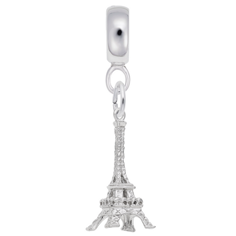 Eiffel Tower Charm Dangle Bead In Sterling Silver