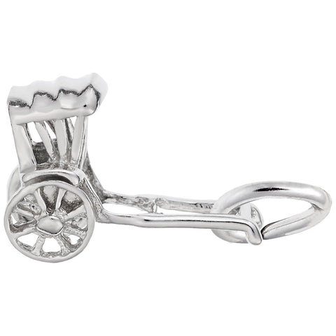 Rickshaw Charm In 14K White Gold