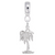 Palm Tree Charm Dangle Bead In Sterling Silver