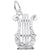 Lyre Charm In 14K White Gold