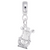 Lyre Charm Dangle Bead In Sterling Silver