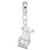 Lyre charm dangle bead in Sterling Silver hide-image