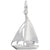 Sailboat Charm In 14K White Gold