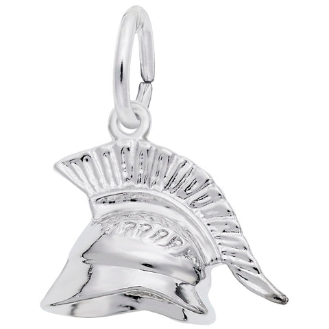 Roman Helmet Charm In 14K White Gold