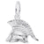 Roman Helmet Charm In 14K White Gold