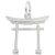 Japanese Tori Gate Charm In 14K White Gold