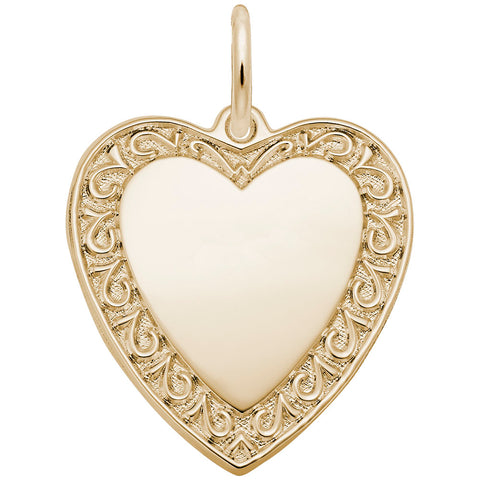 Heart Charm in Yellow Gold Plated