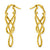 14k Yellow Gold elongated Italian hoop Earring, Jewelry Earrings