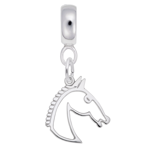 Horse Charm Dangle Bead In Sterling Silver