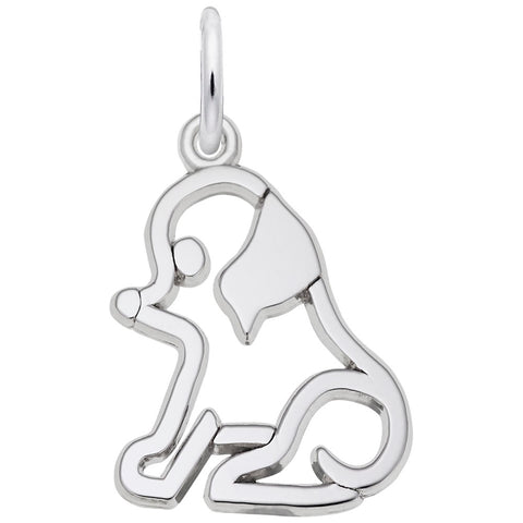 Dog Charm In Sterling Silver