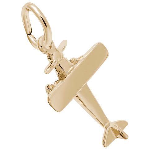 Airplane Charm in Yellow Gold Plated