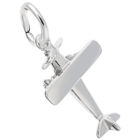 Airplane Charm In Sterling Silver