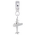 Airplane charm dangle bead in Sterling Silver hide-image