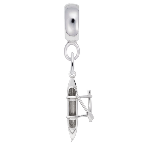 Outrigger Canoe Charm Dangle Bead In Sterling Silver