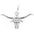 Steer Charm In 14K White Gold