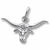 Steer charm in 14K White Gold hide-image