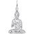 Buddha Charm In 14K White Gold